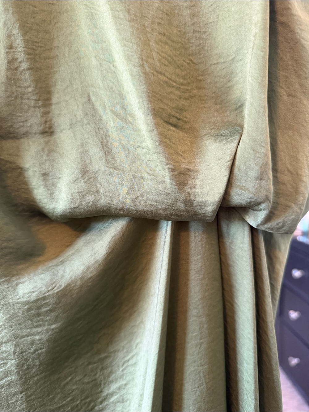 Lucy Paris Olive Green Slip Maxi Dress with Draped Detail - Picture 6 of 6